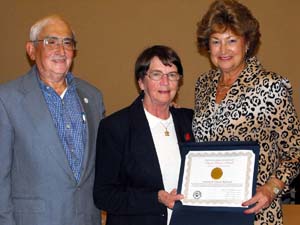 Freeholder Director McMorrow presents a Citizen Service Award to Howard and Virginia Richmond